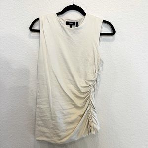 Brand/Style: Theory stretch knit asymmetric ruched tank | Size: Sm